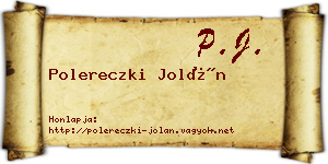 Polereczki Jolán névjegykártya